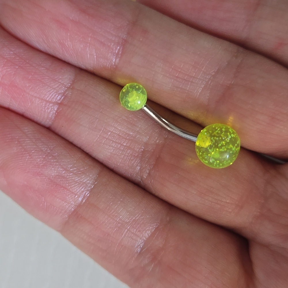 Neon and White Belly Button Rings Set - Picture 3 of 5